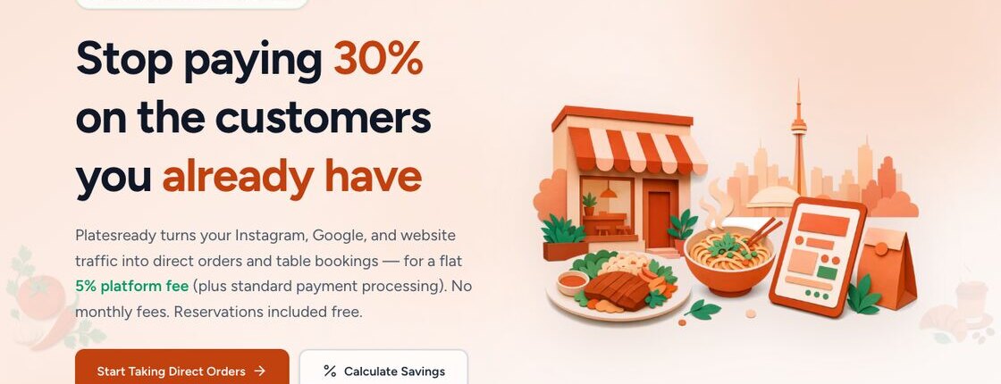 The PlatesReady direct-ordering platform homepage, built by YS Progress