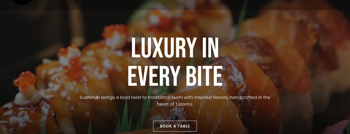 The SushiHub Toronto website homepage, built by YS Progress